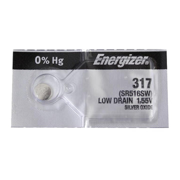 317 Silver Oxide Watch Batteries SR516SW SR by Energizer – 1 Count (Pack of 1), Model 317TS