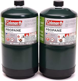 Coleman 2 Pack Propane Fuel Tank - 16 oz, Green, Steel