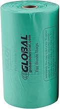Global Industrial Pet Waste Plastic Bags With Tie-Handles, Green, 400 Bags/Roll