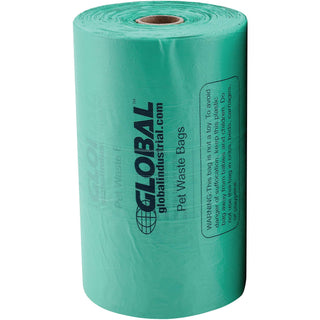 Pet Waste Plastic Bags With Tie-Handles by Global Industrial – 1 Count (Pack of 1), Plastic, Green, Model 695798