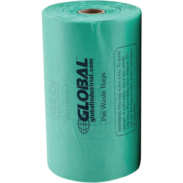 Pet Waste Plastic Bags With Tie-Handles by Global Industrial – 1 Count (Pack of 1), Plastic, Green, Model 695798