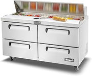 Migali C-SP60-16-D-HC 60″ – 16 Pans, Sandwich Prep Table with Drawers