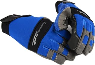 Forney 53013 Mechanic Premium Men's Gloves, Medium, Gray/Blue/Dark Gray