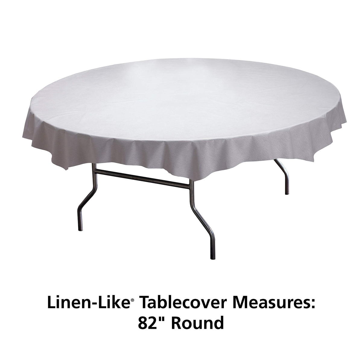 Plastic Octy-Round Linen-Like Tablecover by Hoffmaster – 82", Plastic, White, Pack of 24, Model 210451