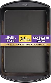 Wilton Gold Non-Stick Oblong Baking Pan, Stainless Steel, 13 x 9 in. (Pack of 6)