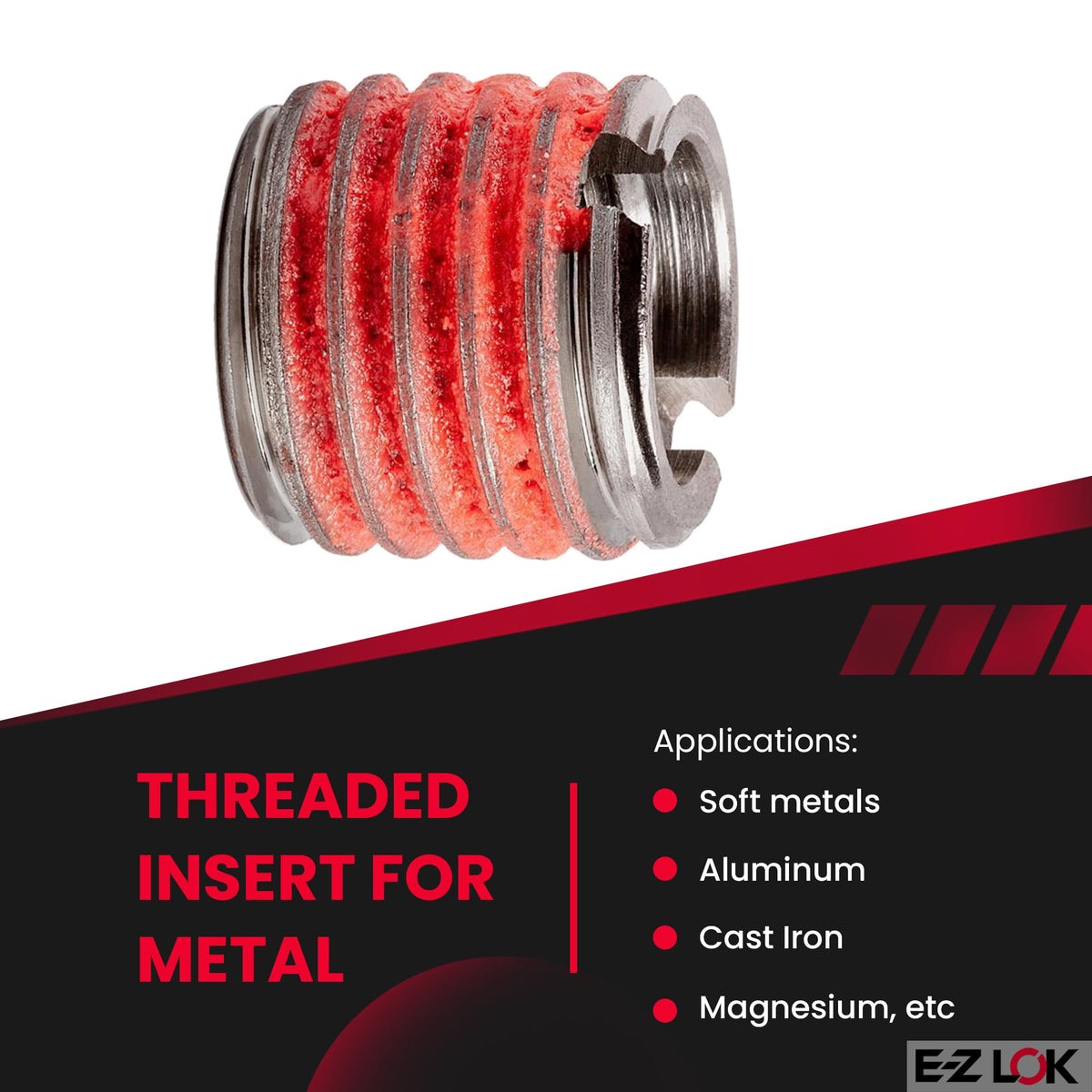 E-Z LOK M12-1.75 IT, M16x2.0 ET, 16.99mm L (Pack of 1) / 5 / Pack of 5 Thread Locking Inserts