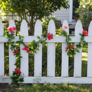 Artificial Flower Garland Vine Decor by APLVFFZH – fabric, Rose Red, Pack of 2, Model 3000412193830078025835