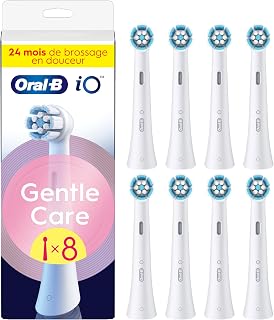 Oral-B iO Gentle Care Series, Genuine Replacement Round Brushes, Suitable for Sensitive Gums, 8