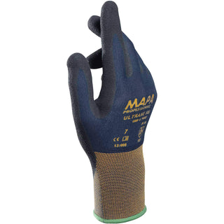 MAPA Ultrane 500 Grip & Proof Nitrile Palm Coated Gloves by MAPA Professional – Knit Liner, Black, Model 34500049