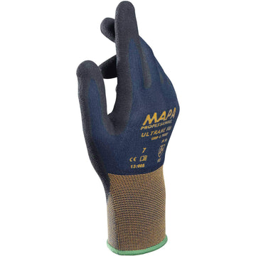 MAPA Ultrane 500 Grip & Proof Nitrile Palm Coated Gloves by MAPA Professional – Knit Liner, Black, Model 34500049