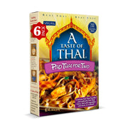 Pad Thai Rice Noodles | Restaurant-Quality Thai Flavor in Minutes | Vegan by A Taste of Thai – 9 Ounce (Pack of 6), Pack of 6, Model 00102027