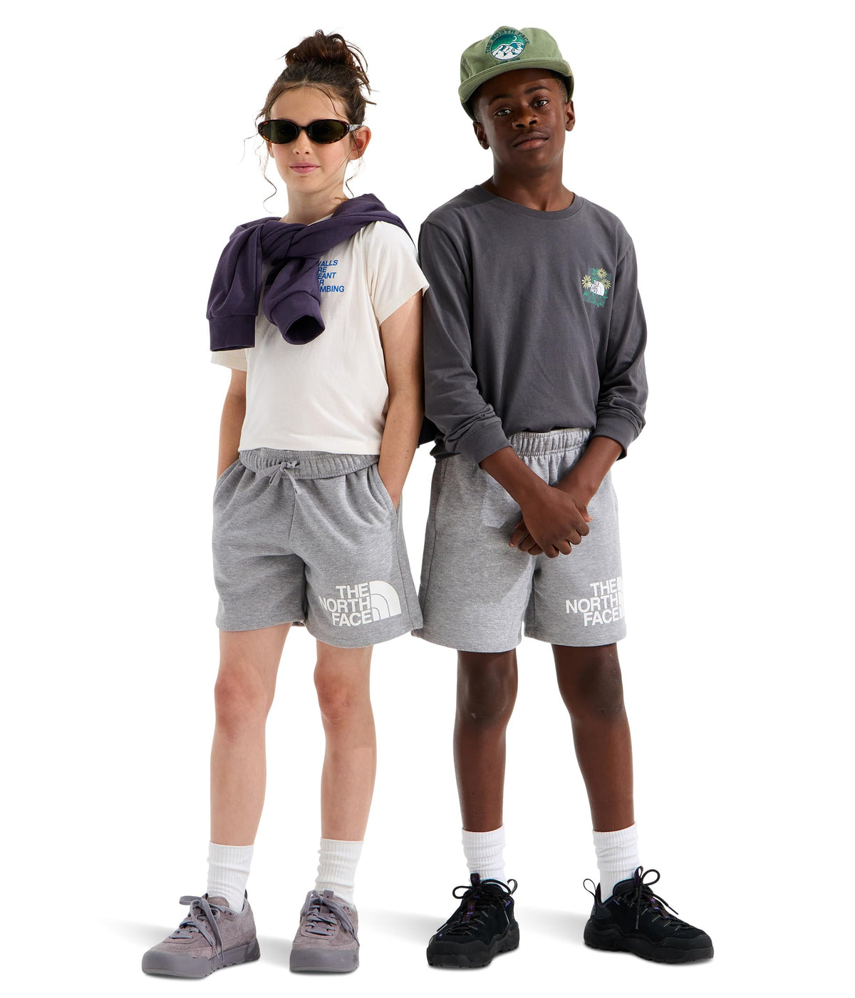 Kids Evolution Half Dome 5" Shorts (Little Kid/Big Kid) by The North Face – Cotton Blend, Tnf Pale Grey Heather, Model NF0A8FA3CQO