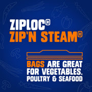 Zip 'n Steam Food Storage Cartons for Meal Prep by Ziploc – 9 inches x 2.3 inches x 2.9 inches (Pack of 12), Plastic, Pack of 12, Model 387799