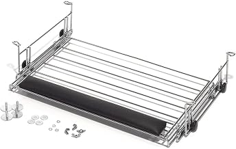 Nexel Wire Keyboard Drawer Shelf, Chrome Finish, 25¼"W x 15"D x 4¼"H