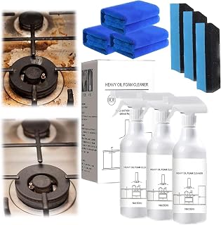 Ujicde Splash Foam Spray, Splash Spray Tablets & Spray Bottle, Heavy Oil Stain Foam Cleaner, All Purpose Splash Foam Spray Oven Cleaner, Break up Degreaser (Color : 3Pcs)