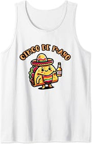 Funny Cinco De Mayo Mexican Fiesta Taco And Beer Tank Top