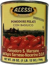 Alessi San Marzano Whole Peeled Tomatoes With Basil, Vegan, 28 Ounces (Pack Of 12)