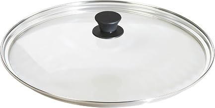 Lodge Round Glass Lid, Tempered Glass with Silicone Knob, 15 Inches | Tempered Glass Pan Cover with Silicone Knob for Moisture Locking & Easy Viewing, Oven-Proof Lid for Skillets