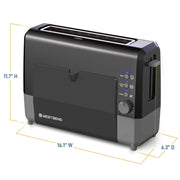 QuikServe Toaster by West Bend – 2-Slice, Plastic, Black, Model 77224