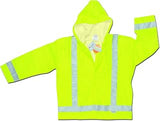 MCR Safety 500RJHM Luminator Class 3 Polyester/Polyurethane Jacket with Attached Hood and 3M Silver Reflective Stripes, Lime Green, Medium