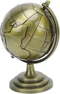 Metallic Luster Earth Globe Model, Robust Alloy Globe for Office Decor, Geographical Knowledge, Unique Decorative Piece, Advanced Process Globe, Full HQ Rotation Globe for Students