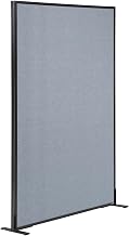 Global Industrial Freestanding Office Partition Panel, 48.25 Inch Width x 60 Inch Height, Blue Fabric, 1 Piece, Standard Office Partition Panel
