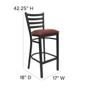 Flash Furniture Burgundy Vinyl Seat/Black Metal Frame / Set of 1 / Traditional Barstools