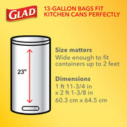 ForceFlex Tall Kitchen Drawstring Trash Bags by Glad – 80 Count (Pack of 1), 49.2 liters, Plastic, Grey, Model 79009