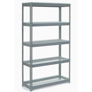 Boltless Extra Heavy Duty Shelving 48" W x 12" D x 60" H by Global Industrial – 12"L x 48"W x 60"H, Alloy Steel, Grey, Model 255463