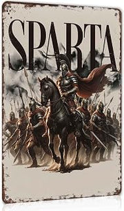 Spartan Warrior Army Metal Sign 8x12 Inch for Man Cave Wall Decor