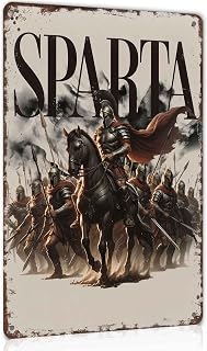 Spartan Warrior Army Metal Sign 8x12 Inch for Man Cave Wall Decor