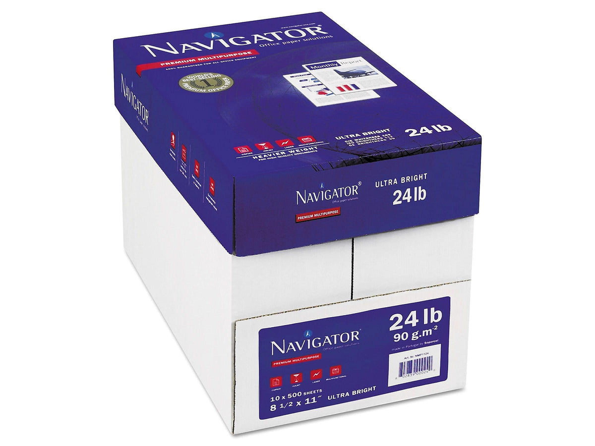 Navigator Platinum Digital Copy & Multipurpose Paper by NAVIGATOR Office Paper Solutions – 8.5 X 11, Paper, Bright White, Pack of 5000, Model NPL1124