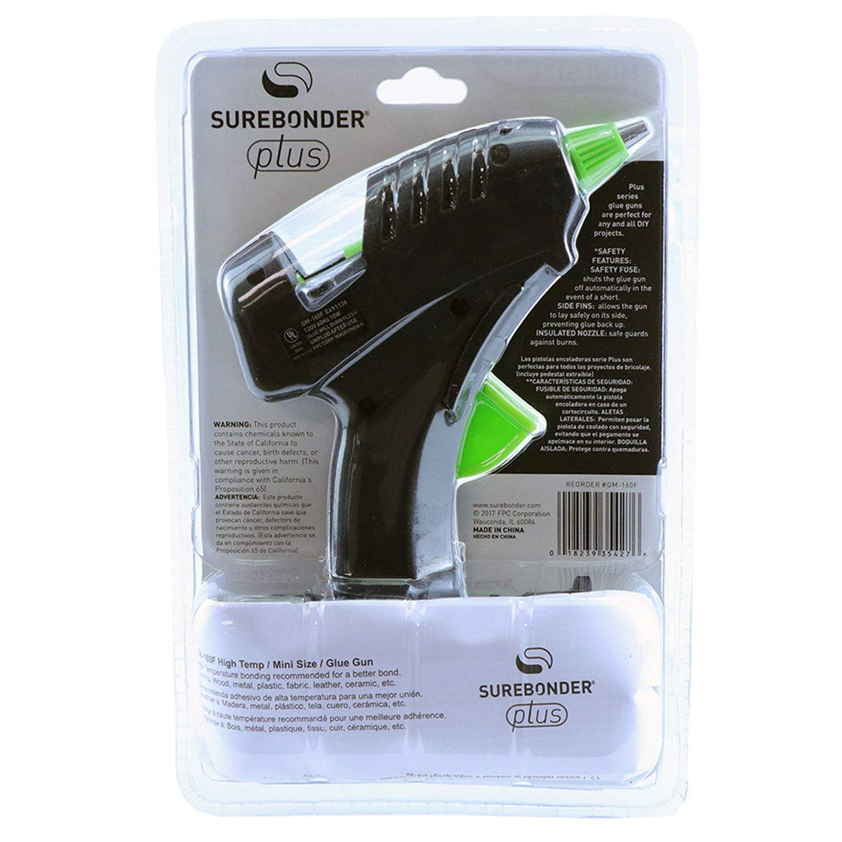 Mini Glue Gun by Surebonder – 1 Pack, Plastic, Green/Black, Model GM160F