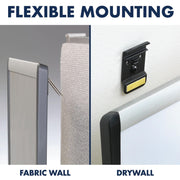 Magnetic Dry-Erase Boards With Adjustable Clips by Quartet – 11"W x 14"H, Fabric, Silver, Model ARC1411