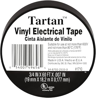3M 49656 "Tartan" Vinyl Black Plastic Electrical Tape