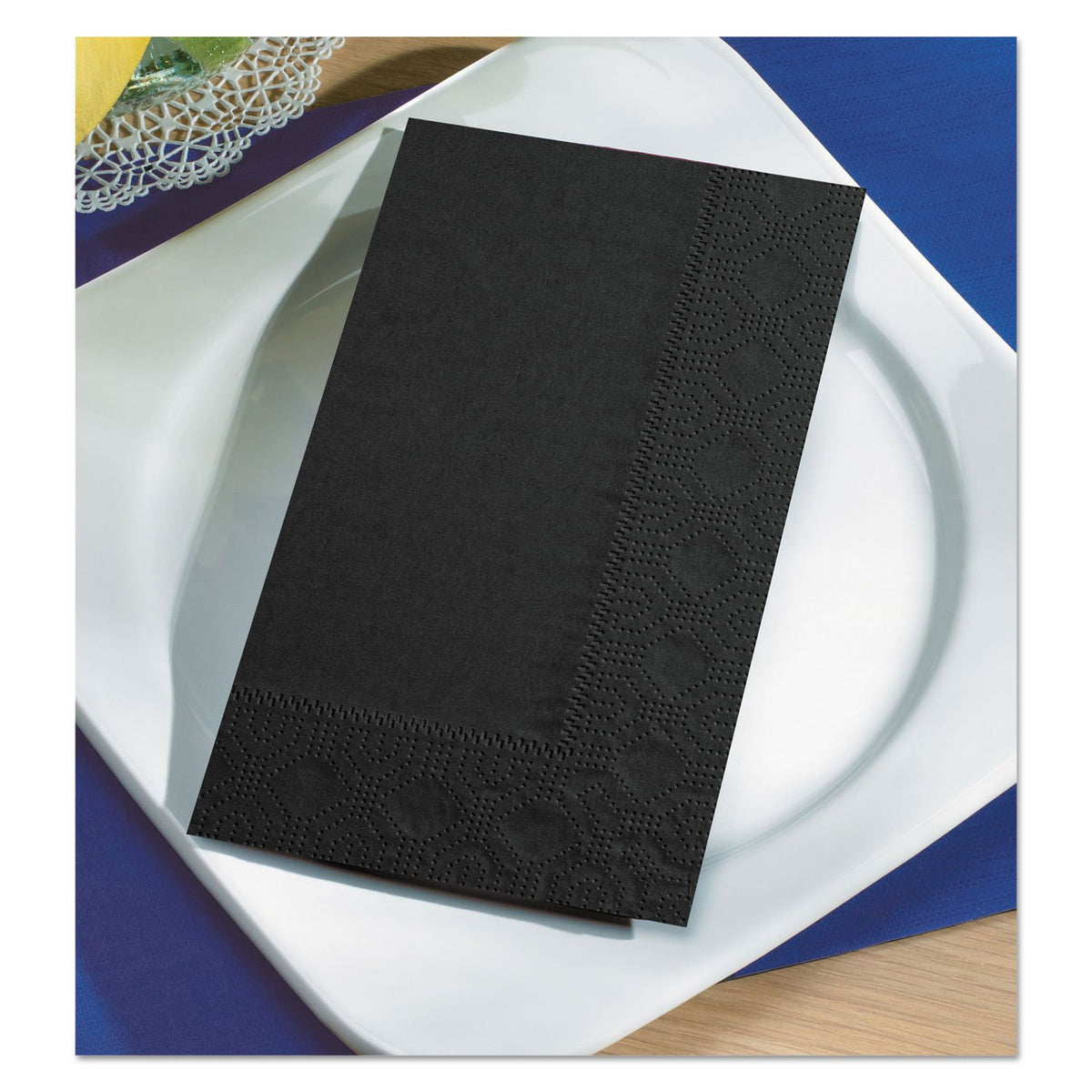 Hoffmaster 180513 Dinner Napkin – Regal Embossed Border, 2 Ply, 1/8 Fold, 15" x 17" Unfolded (4.25" x 7.5" Folded), (Case of 1,000) , Black