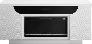Aileen 76" White Fireplace with LED and Speaker