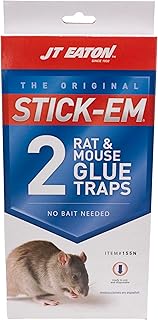 J T Eaton JT Eaton J T Eaton 155N Stick-Em Rat and Mouse Size, 2-Pack, Multi, 2 Glue Traps