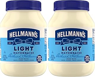 HELLMANN'S Light Mayonnaise For A Creamy Condiment for Sandwiches and Simple Meals Light Mayo Made With 100% Cage-Free Eggs 30 oz (Pack of 2)