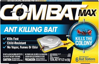 Combat Max Ant Killing Bait Stations, Indoor and Outdoor Use, 6 Count (Pack of 12)