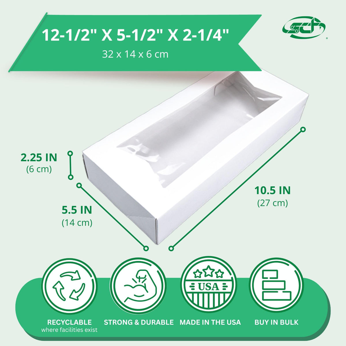 SOUTHERN CHAMPION TRAY 12-1/2" L x 5-1/2" W x 2-1/4" H - 200ct / White / 4.5 pounds Bakery Take Out Containers