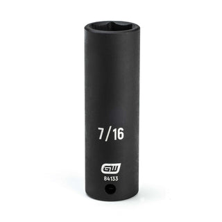 1/4" Drive 6 Point Deep Impact SAE Socket 7/16" by GEARWRENCH – One Size, Alloy Steel, Manganese Phosphate, Model 84133