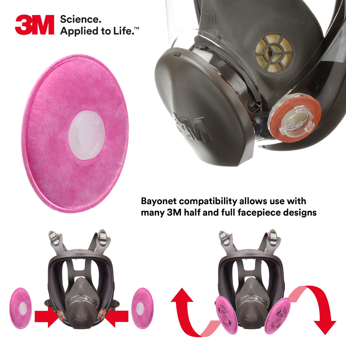2091 P100 Particulate Filter by 3M – 2091 Particulate Filter, 1-pair [3 Pack], Metal, Pink, Pack of 2, Model 7000