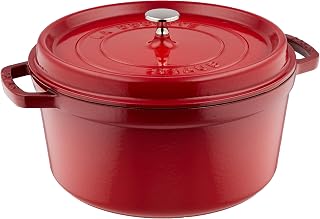 Staub La Cocotte Round 40509-852-5 Pico Cocotte Round Cherry, 11.0 inches (28 cm), Large, Both Handed Casting, Enameled Pot, Commercial Use, Induction Compatible, Japanese Authentic Product