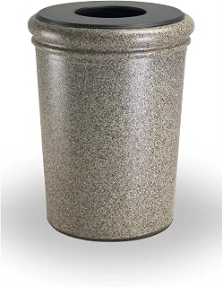 Commercial Zone 50 Gallon Waste Container, Concrete, Riverstone