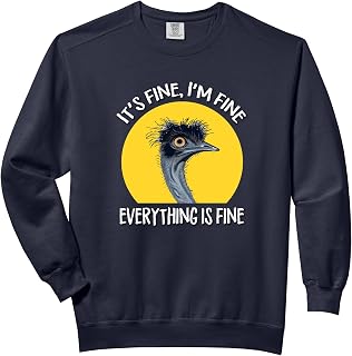 Zookeeper Funny I'm Fine Everything's Flightless Emu Lover Comfort Colors Adult Sweatshirt