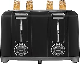Proctor Silex 4 Slice Toaster with Extra Wide Slots For Bagels | Browning Control With 7 Shades | Auto Shutoff | Toast Boost | Slide-Out Crumb Tray | Cancel Button | White | 24215G
