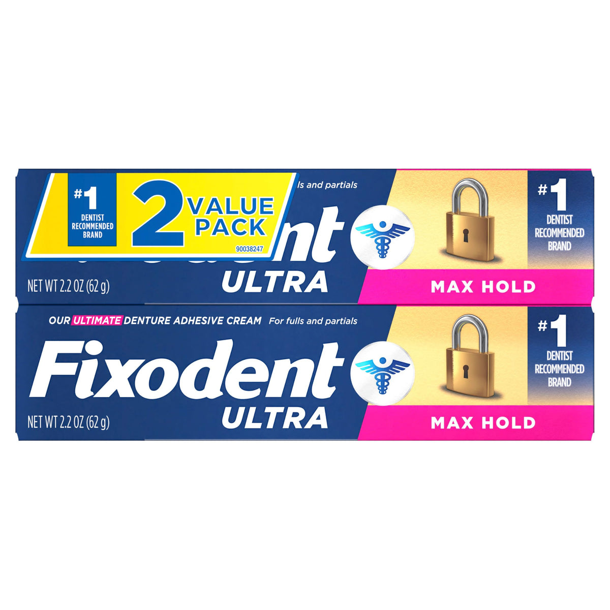 Ultra Max Hold Denture Adhesive by Fixodent – 2.2 Ounce (Pack of 2), Denture Adhesive Substance, Red, Pack of 2, Model 1432
