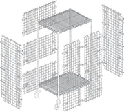 HUBERT Flint Steel Complete Mobile Security Cart Kit - 36"L x 24"W x 63"H