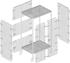 HUBERT Flint Steel Complete Mobile Security Cart Kit - 36"L x 24"W x 63"H